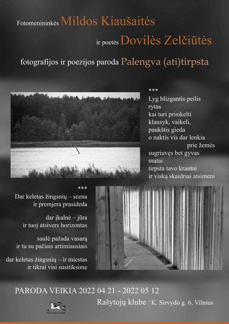 Fotomenininkės Mildos Kiaušaitės ir poetės Dovilės Zelčiūtės fotografijos ir poezijos parodos „Palengva (ati)tirpsta“ pristatymas
