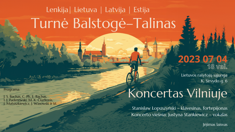 Vilnius – „Turnė Balstogė-Talinas 2023“ muzikinė stotelė. Stanisławo Łopuszyńskio fortepijono ir klavesino muzikos koncertas