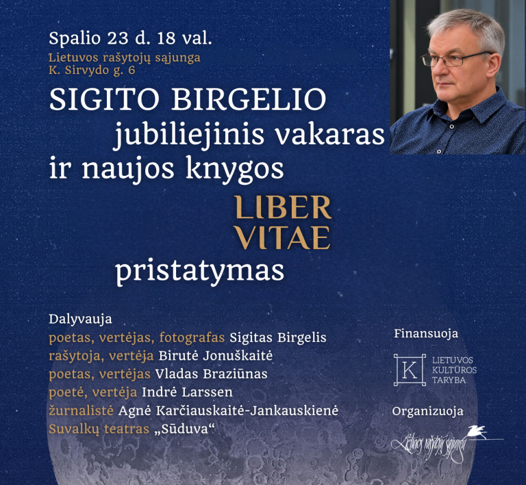 Spalio 23 d. vyks Sigito Birgelio jubiliejinis vakaras
